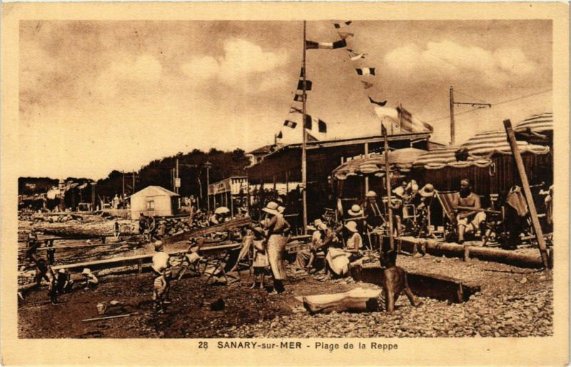 Carte postale ancienne Sanary-sur-Mer - Plage de la Reppe à Sanary-sur-Mer