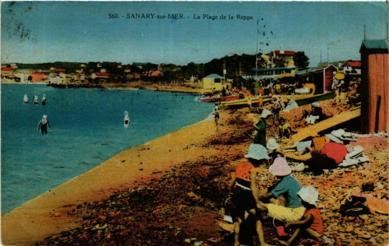 Carte postale ancienne Sanary-sur-Mer - La Plage de la Reppe à Sanary-sur-Mer