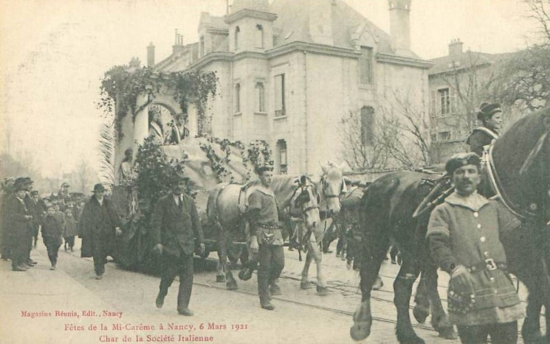 Carte postale ancienne Mi-Carême Nancy 1921 -- 1
