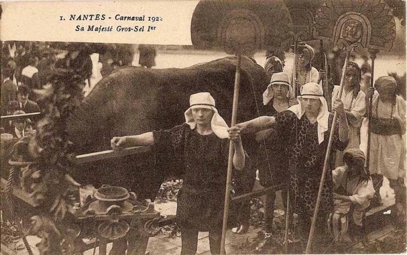 Carte postale ancienne Boeuf Gras - Nantes 1922