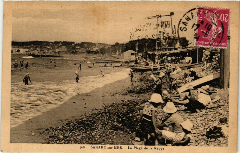 Carte postale ancienne Sanary-sur-Mer - La Plage de la Reppe à Sanary-sur-Mer