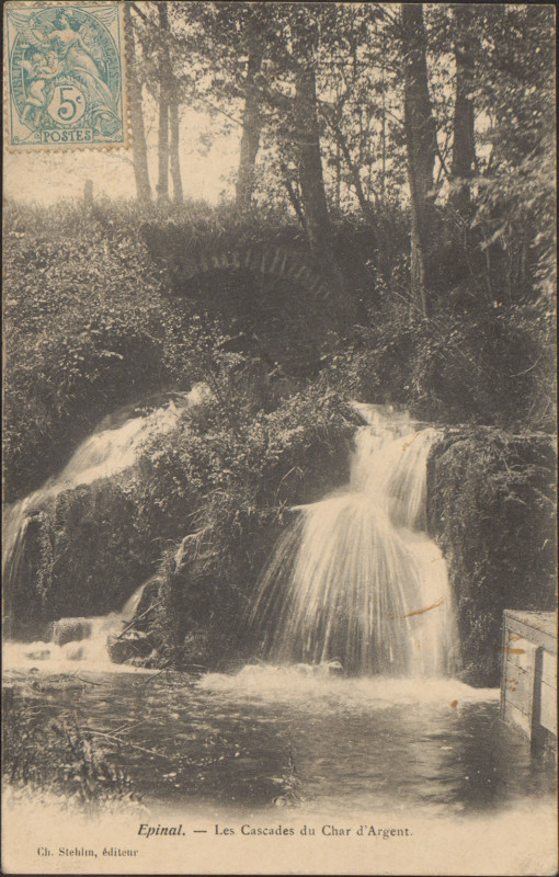 Carte postale ancienne Carte Postale, Epinal, Les Cascades du Char d'Argent.