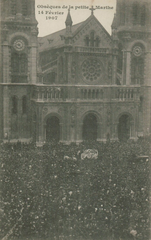 Carte postale ancienne Carte-obseque-petite-marthe-1907