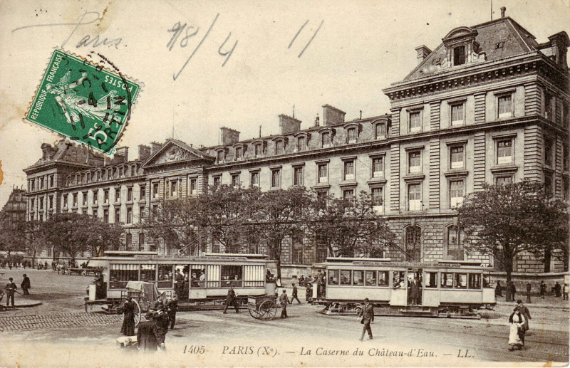 Carte postale ancienne Ll 1405 - Paris (X) - La Caserne du Château d'Eau