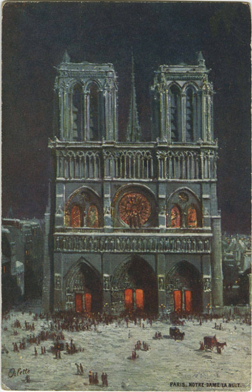 Carte postale ancienne Paris, Notre Dame, La Nuit. 945P 34 (Nby 419680)