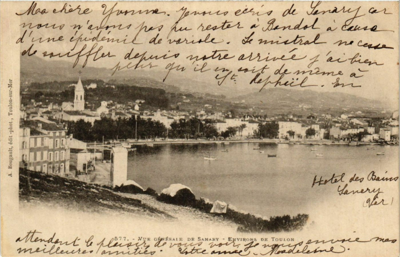 Carte postale ancienne Sanary Vue générale