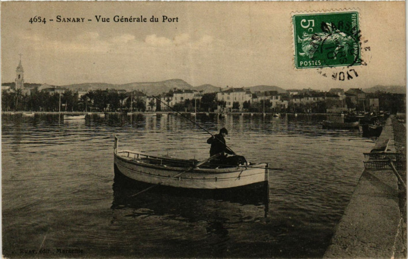 Carte postale ancienne Sanary Vue générale du Port