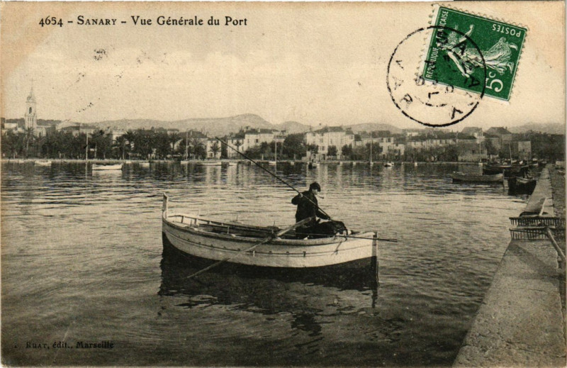 Carte postale ancienne Sanary Vue générale du Port