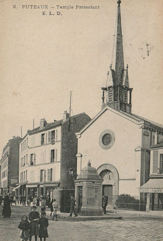 Carte postale ancienne Puteaux.Temple Protestant