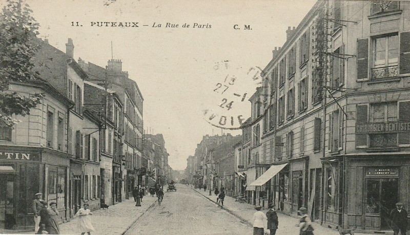 Carte postale ancienne Puteaux.Rue de Paris