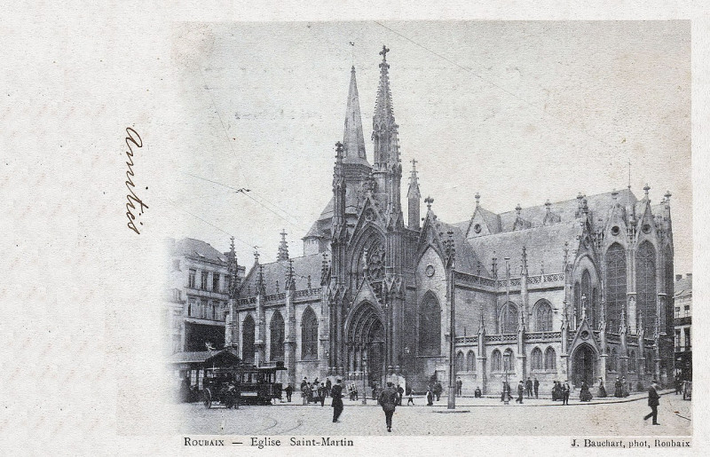 Carte postale ancienne Roubaix — Eglise Saint-Martin à Roubaix