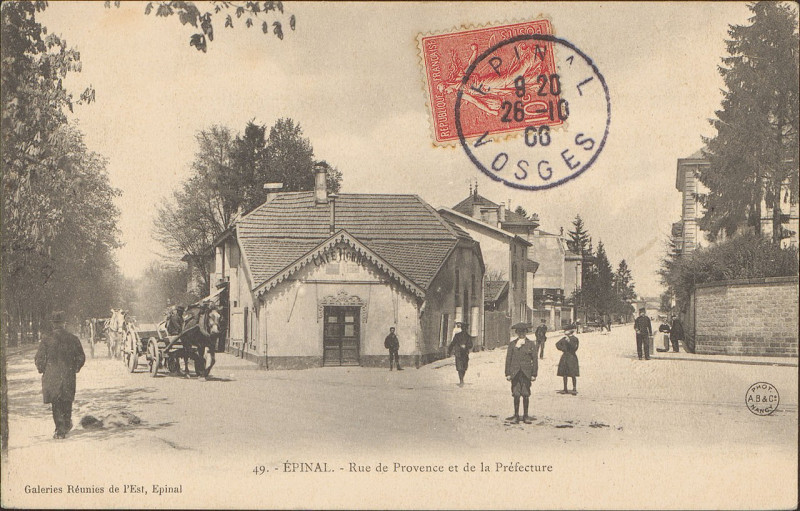 Carte postale ancienne Carte postale, Epinal, Rue de Provence et de la Préfecture
