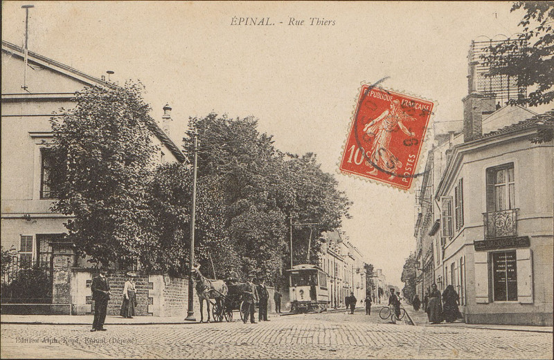 Carte postale ancienne Carte postale, Epinal, Rue Thiers 3