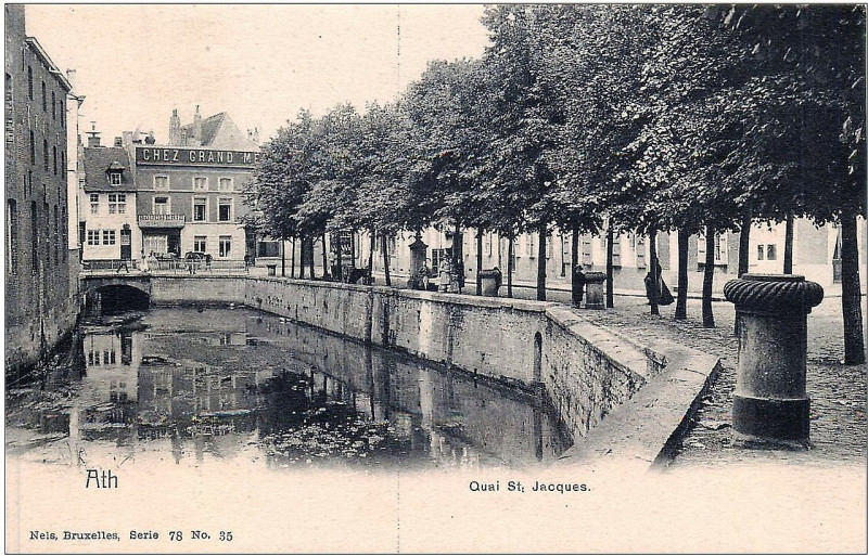 Carte postale ancienne Ath Quai St Jacques