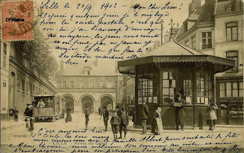Carte postale ancienne Lille -- Porte de Gand