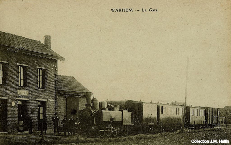 Carte postale ancienne Warhem La Gare