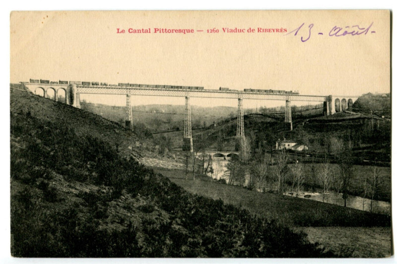 Carte postale ancienne Puy-de-Dôme Viaduc de Ribeyrès