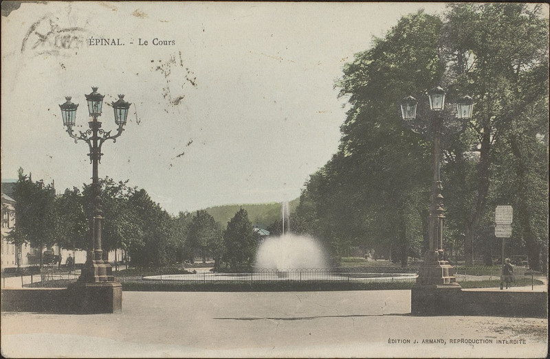 Carte postale ancienne Carte postale, Epinal, Le Cours 5
