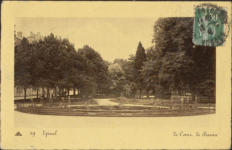 Carte postale ancienne Carte postale, Epinal, Le Cours, Le Bassin