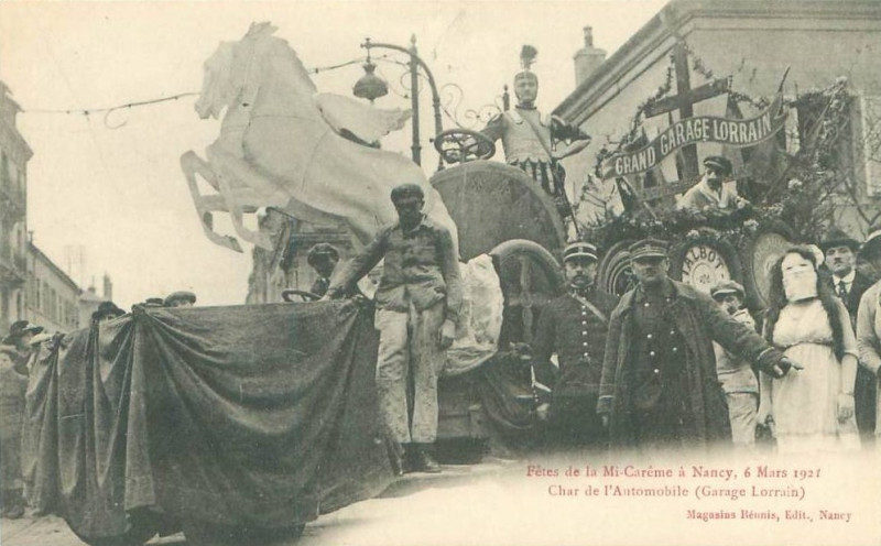 Carte postale ancienne Mi-Carême à Nancy 1921 - 2