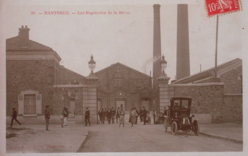 Carte postale ancienne Nanterre.Papeteries de la Seine