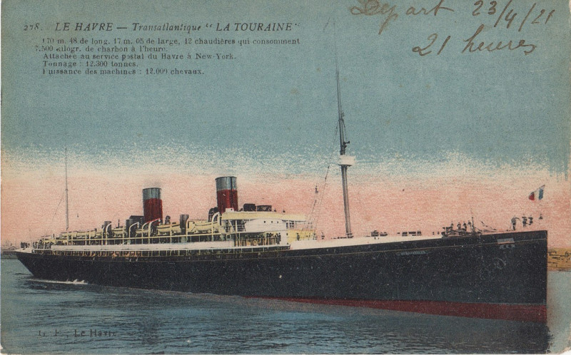 Carte postale ancienne La Touraine Colorized Bow Oblique 01