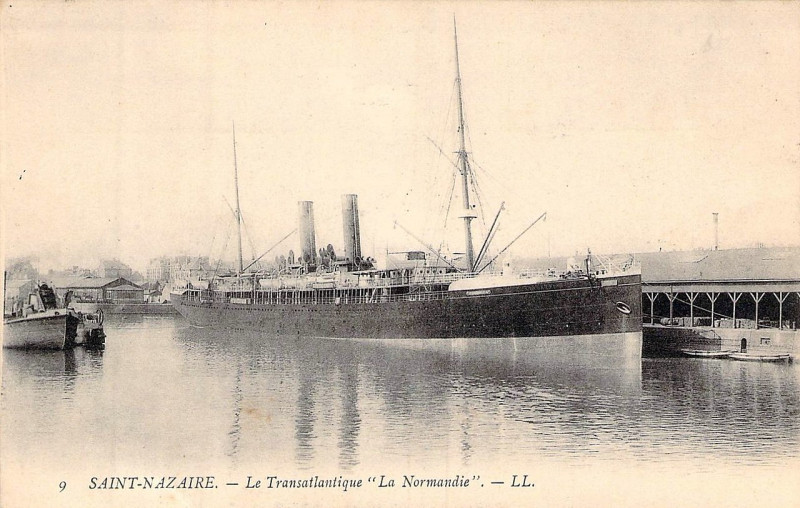 Carte postale ancienne Paquebot la Normandie (1883)