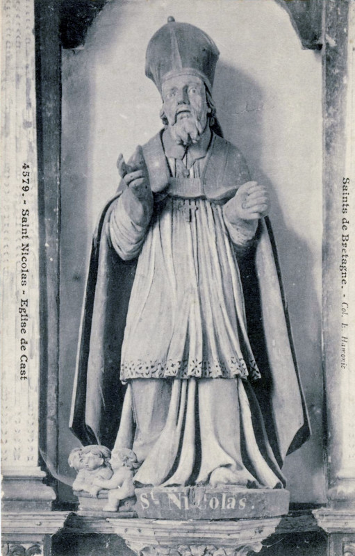 Carte postale ancienne Cast statue de saint Nicolas
