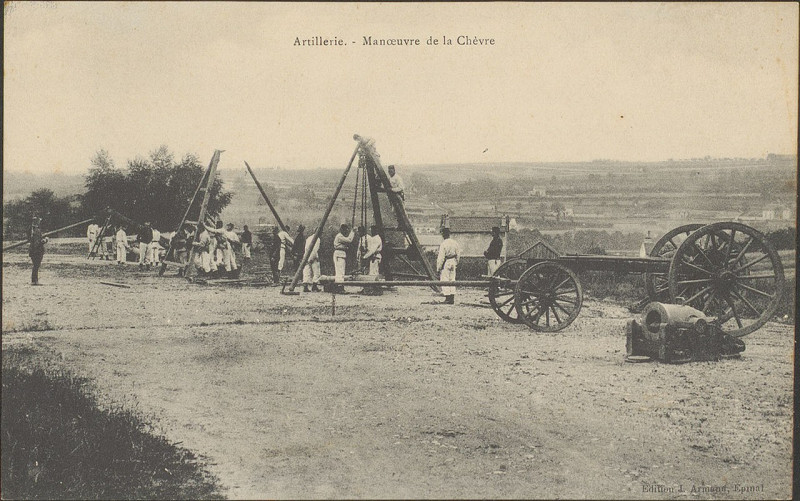 Carte postale ancienne Carte postale, Artillerie, Manoeuvre de la Chèvre