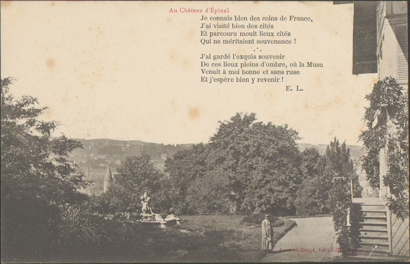Carte postale ancienne Carte postale, Au Château d'Epinal