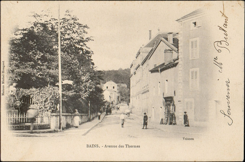 Carte postale ancienne Carte postale, Bains, Avenue des Thermes