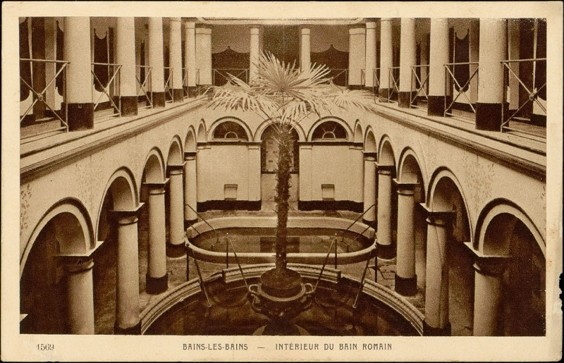 Carte postale ancienne Carte postale, Bains-les-Bains, Intérieur du bain romain
