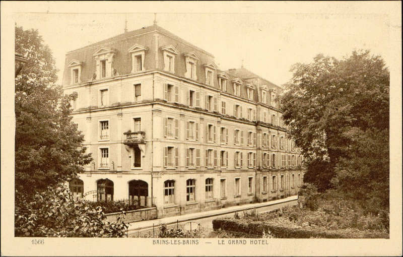 Carte postale ancienne Carte postale, Bains-les-Bains, Le Grand Hôtel