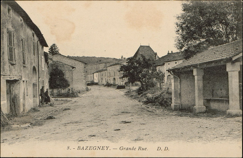 Carte postale ancienne Carte postale, Bazegney, Grande Rue