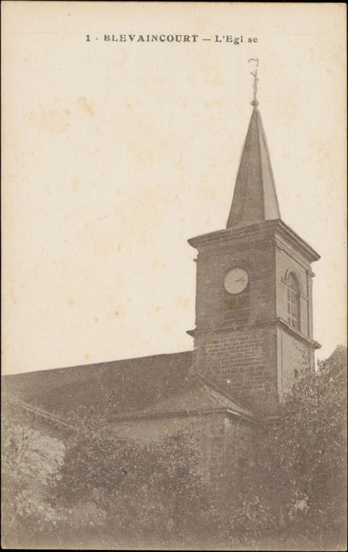 Carte postale ancienne Carte postale, Blévaincourt, L'Eglise