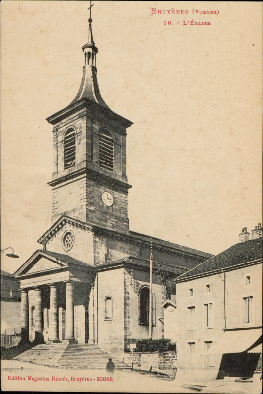 Carte postale ancienne Carte postale, Bruyères (Vosges), L'Eglise