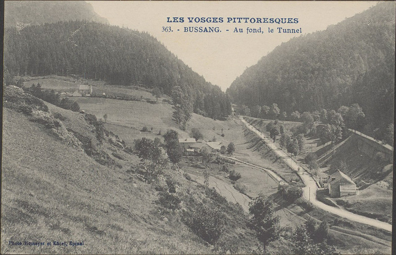 Carte postale ancienne Carte postale, Bussang, Au fond le tunnel