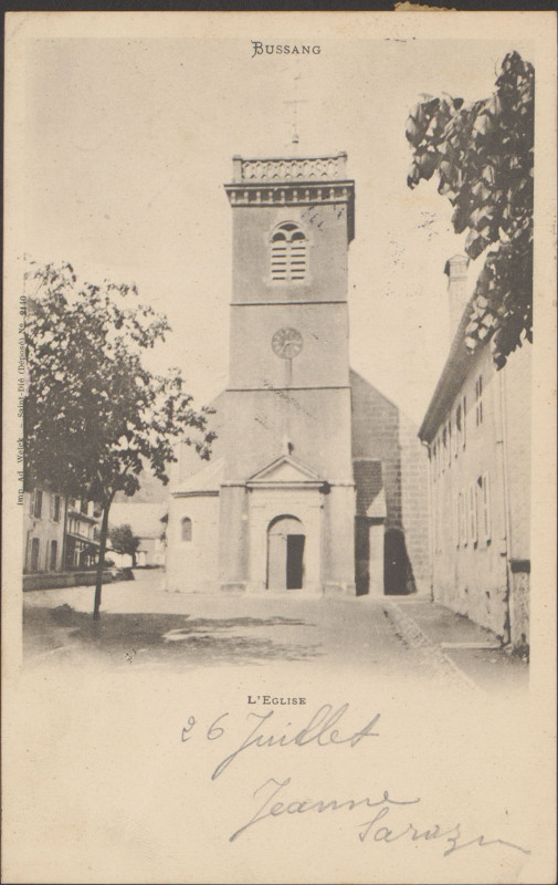 Carte postale ancienne Carte postale, Bussang, L'Eglise