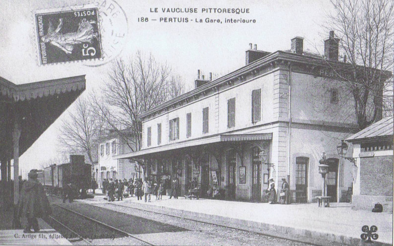 Carte postale ancienne Gare pertuis 1928