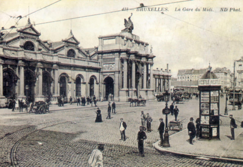 Carte postale ancienne Bruxelles, Ancienne Gare de Midi 07