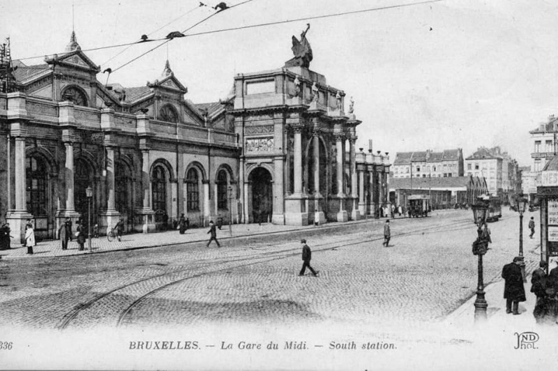 Carte postale ancienne Bruxelles, Ancienne Gare de Midi 09