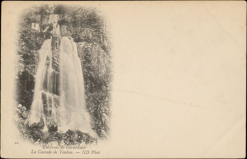 Carte postale ancienne Carte postale, Environs de Gérardmer, La Cascade de Tendon 2