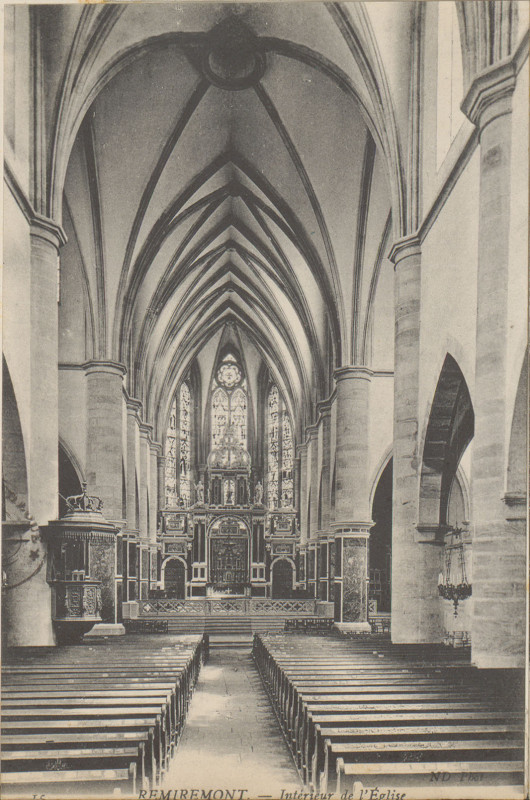 Carte postale ancienne Carte postale, Remiremont, Intérieur de l'Eglise