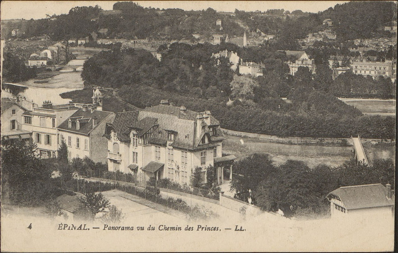 Carte postale ancienne Carte postale, Epinal, Panorama vu du Chemin des Princes