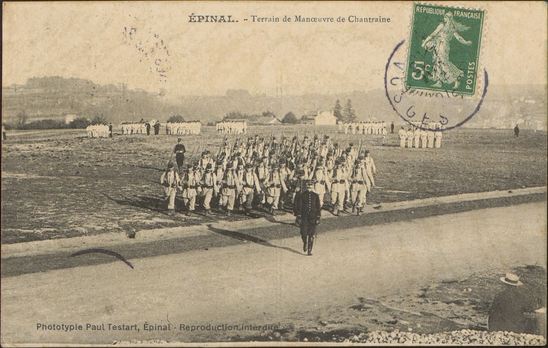 Carte postale ancienne Carte postale, Epinal, Terrain de Manoeuvre de Chantraine