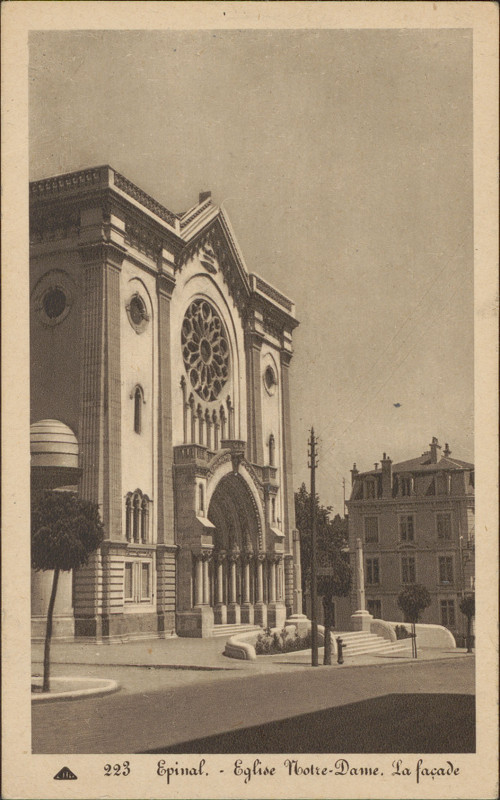 Carte postale ancienne Carte postale, Epinal, Eglise Notre-Dame, La façade