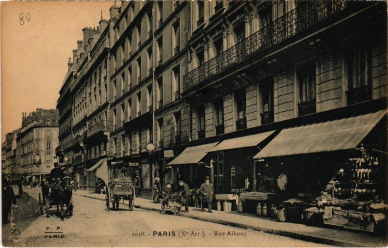 Carte postale ancienne Paris 10e Rue Albouy F. Fleury à Paris 10e