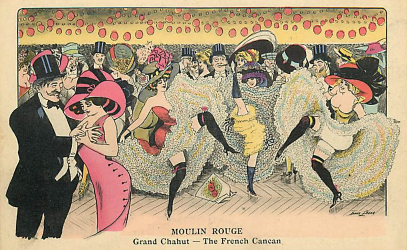 Carte postale ancienne Xavier Sager Moulin Rouge Grand Chahut 2