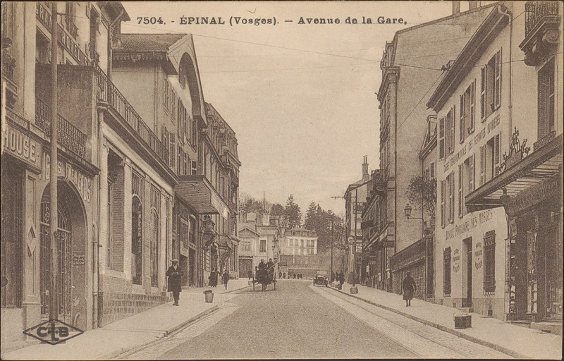 Carte postale ancienne Carte postale, Epinal (Vosges), Avenue de la Gare