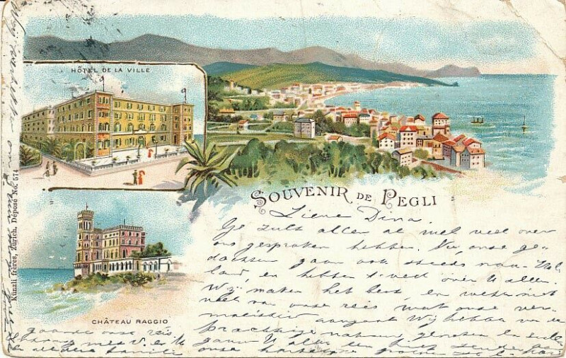 Carte postale ancienne Pegli - Souvenir de Pegli (1899)